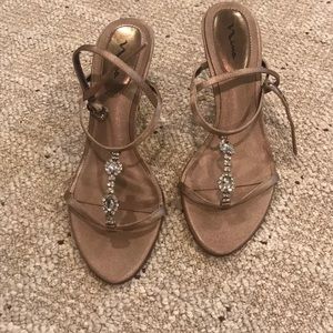 Nina taupe metallic heels.  Size 8M. WORN ONCE